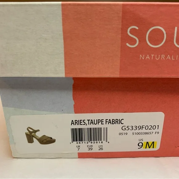 SOUL Naturalizer Taupe Block Heel Platform Sandal | 9M - Picture 12 of 13